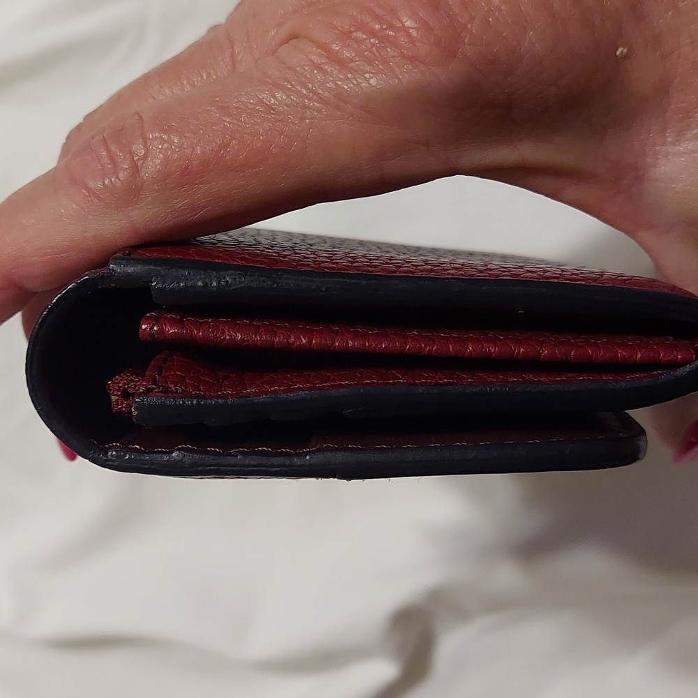 Authentic Burberry Red Leather Long Wallet.  EUC - Picture 12 of 13